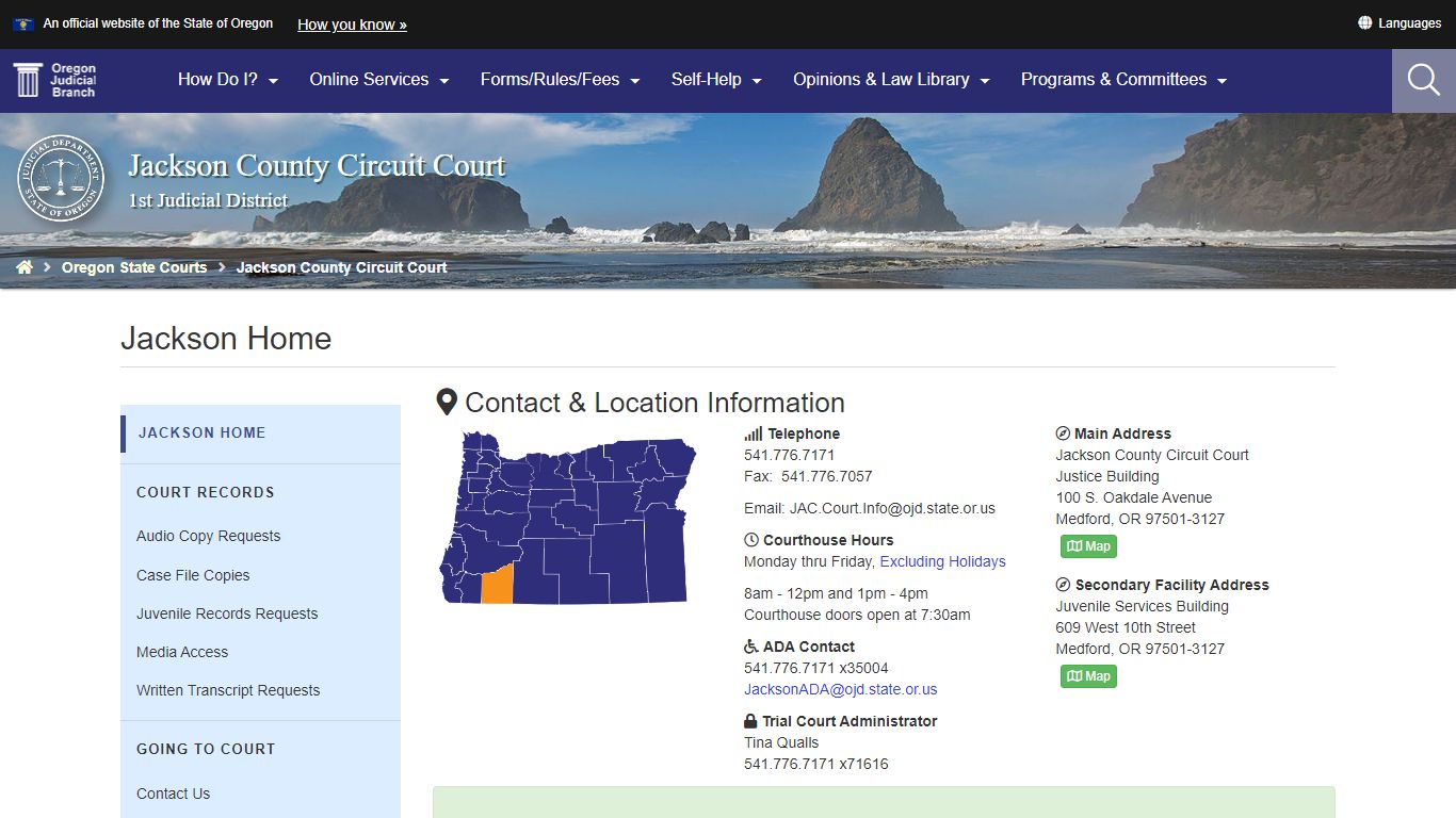Oregon Judicial Department : Jackson Home : Jackson County Circuit ...